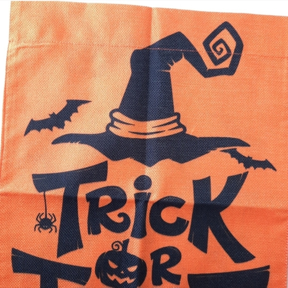 Trick or Treat Orange & Black Fabric Lawn Sign - Picture 3 of 4